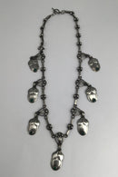Georg Jensen Sølv Halskæde No. 37 (Grøn Agat) (1915-1930)