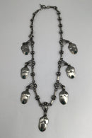 Georg Jensen Sølv Halskæde No. 37 (Grøn Agat) (1915-1930)