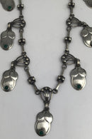 Georg Jensen Sølv Halskæde No. 37 (Grøn Agat) (1915-1930)