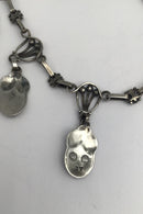 Georg Jensen Sølv Halskæde No. 37 (Grøn Agat) (1915-1930)