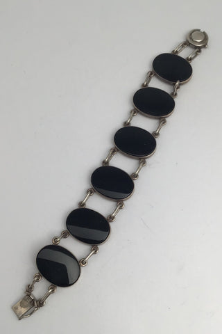 Niels Erik From Sterling Sølv Armlænke (Sort Onyx)