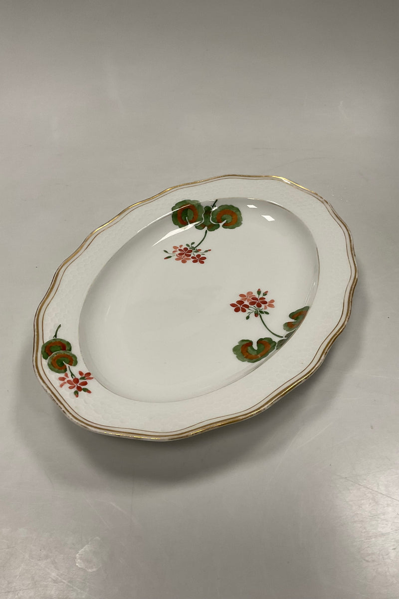 Royal Copenhagen Art Nouveau Stel No. 225 Pelargonoe Ovalt Fad No. 2043