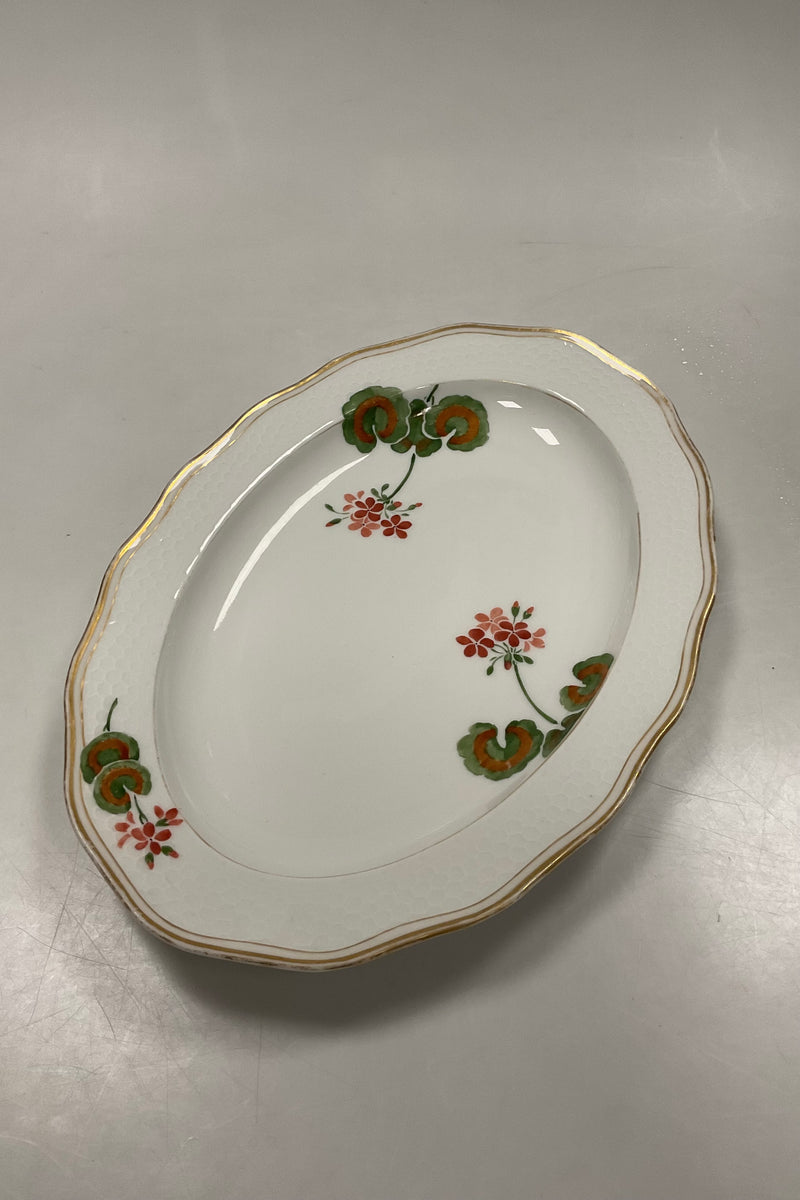 Royal Copenhagen Art Nouveau Stel No. 225 Pelargonoe Ovalt Fad No. 2043