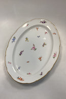 Meissen Porcelæn Ovalt Fad, Stort med Blomster Design