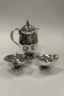 Georg Jensen Sterling Sølv Stor Kaffekande, sukkerskål og flødekande No. 235