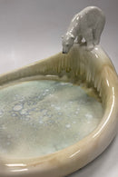 Stor Royal Copenhagen Art Nouveau Krystal Glasur Skål med Isbjørne designet af Arnold Krog og Glasur af Søren Berg "Nordpolen" fra 17. Januar 1925