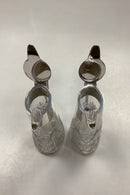 One pair of Hespe Glass Carafes with silver mounting