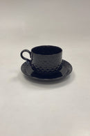 Bing og Grøndahl/Kronjyden Stentøj Sort Cordial Kaffekop og Underkop No. 305