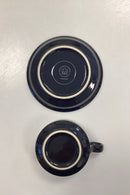 Bing og Grøndahl/Kronjyden Stentøj Sort Cordial Kaffekop og Underkop No. 305