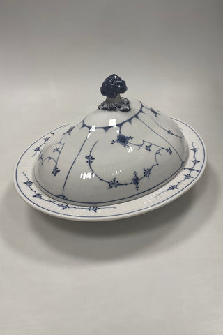 Stort Royal Copenhagen Musselmalet Riflet Lågfad Antik