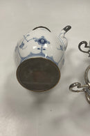 Royal Copenhagen Halvblonde Kaffekande, flødekande og sukkerskål med metal montering