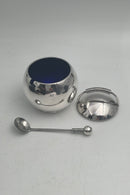 Hingelberg Sterling Sølv Sennep Skål med låg, og ske af Svend Weihrauch