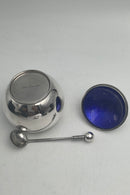 Hingelberg Sterling Sølv Sennep Skål med låg, og ske af Svend Weihrauch