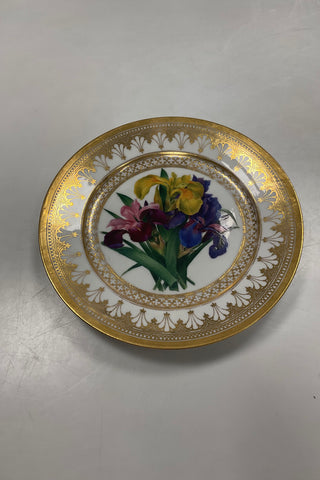 Royal Copenhagen Antique Plate with Floral Motif and gold. Signed by Christian Klein from 1820-1850