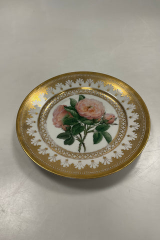 Royal Copenhagen Antique Plate with Floral Motif and gold. Signed by Christian Klein from 1820-1850 Measures 22cm / 8.66 inch Has gold wear