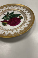 Royal Copenhagen Antik Tallerken med Blomster Motiv og guld. Signeret af Christian Klein fra 1820-1850