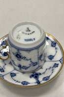 Royal Copenhagen Musselmalet Riflet med Guld Mokka Kop No. 94