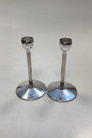 Par Moderne Sølvplet Lysestager