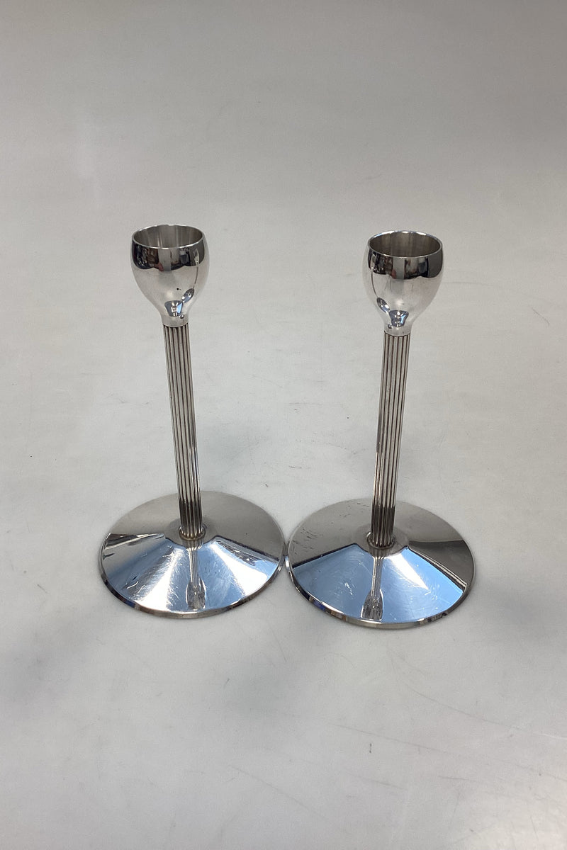 Par Moderne Sølvplet Lysestager
