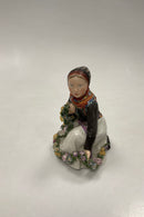 Royal Copenhagen Overglasur figur af Amager Blomster Pige No. 12412