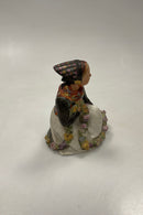 Royal Copenhagen Overglasur figur af Amager Blomster Pige No. 12412