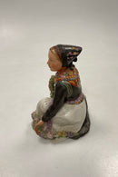 Royal Copenhagen Overglasur figur af Amager Blomster Pige No. 12412