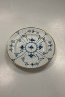 Royal Copenhagen Blue Fluted Plain Breakfast Plate with gold Dannebrog No. 178