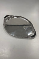 Georg Jensen Sterling Sølv Oval Cosmos Serveringsbakke med træhåndtag No. 251B