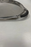 Georg Jensen Sterling Sølv Oval Cosmos Serveringsbakke med træhåndtag No. 251B