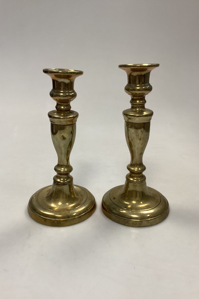 Antikke høje Lysestager i Messing