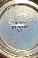 Volmer Bahner Sterling Sølv Sæt med Saltkar, Ske og Saltbøsse Hvid emalje