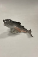 Royal Copenhagen Art Nouveau Figur i form af Torsk med åben mund No 286