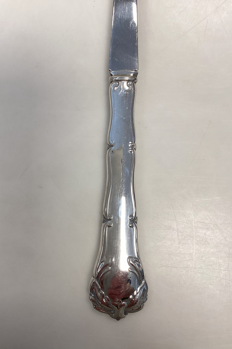 Dansk Ornamental Kødgaffel i Sølv