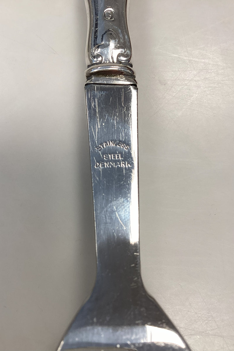 Dansk Ornamental Kødgaffel i Sølv