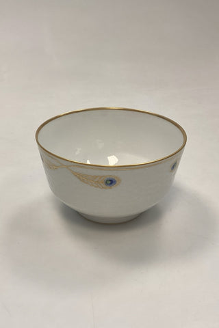 Royal Copenhagen Stel No. 118/2048 Skål Påfugl med Guldkant