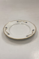 Royal Copenhagen Stel No. 118/2033 Sidetallerken Påfugl med Guldkant