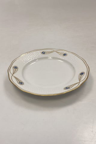 Royal Copenhagen Stel No. 118/2033 Sidetallerken Påfugl med Guldkant