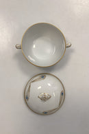 Royal Copenhagen Stel No. 118/9178 Sukkerskål Påfugl med Guldkant