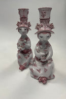 Par Bjørn Wiinblad Studio Figurer i Rød Kvinde Figurer fra 1986 og 1987