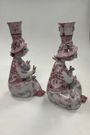 Par Bjørn Wiinblad Studio Figurer i Rød Kvinde Figurer fra 1986 og 1987