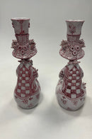 Par Bjørn Wiinblad Studio Figurer i Rød Kvinde Figurer fra 1986 og 1987