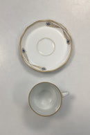 Royal Copenhagen Stel No. 118/2005 Kaffekop med Underkop Påfugl med Guldkant