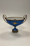 Oval Porcelæns skål med bronze montering i Sevres Stil