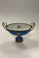 Oval Porcelæns skål med bronze montering i Sevres Stil