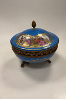 Rund Skål i Porcelain med Bronze Montering i Sevres Stil