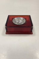 Smykkeæske med Aaron Shatkin Sterling Sølv Turtelduer Broche fra 1940erne