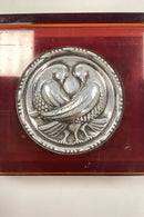 Smykkeæske med Aaron Shatkin Sterling Sølv Turtelduer Broche fra 1940erne