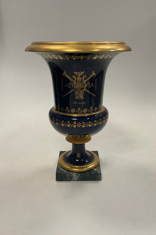 Fransk Sevres Vase i blå med guld dekoration