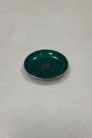 Elisabeth Armstad Sterling sølv Nøddeskål med Grøn Emalje