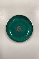 Elisabeth Armstad Sterling sølv Nøddeskål med Grøn Emalje